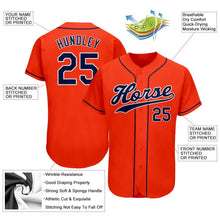 Load image into Gallery viewer, Custom Orange Navy-White Authentic Baseball Jersey