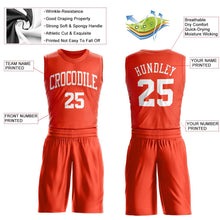 Laden Sie das Bild in den Galerie-Viewer, Custom Orange White Round Neck Suit Basketball Jersey