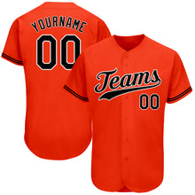 Load image into Gallery viewer, Custom Orange Black-White Authentic Baseball Jersey