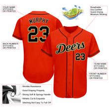 Load image into Gallery viewer, Custom Orange Black-Old Gold Authentic Baseball Jersey