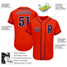 Load image into Gallery viewer, Custom Orange Navy-Gray Authentic Baseball Jersey