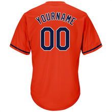 Загрузить изображение в средство просмотра галереи, Custom Orange Navy-White Authentic Throwback Rib-Knit Baseball Jersey Shirt