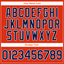 Загрузить изображение в средство просмотра галереи, Custom Orange Navy-White Authentic Throwback Rib-Knit Baseball Jersey Shirt