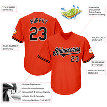 Загрузить изображение в средство просмотра галереи, Custom Orange Black-White Authentic Throwback Rib-Knit Baseball Jersey Shirt