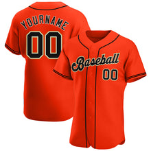 Load image into Gallery viewer, Custom Orange Black-Cream Authentic Baseball Jersey