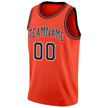 Charger l'image dans la galerie, Custom Orange Black-White Round Neck Rib-Knit Basketball Jersey