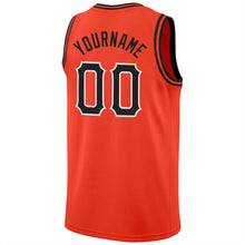 Charger l'image dans la galerie, Custom Orange Black-White Round Neck Rib-Knit Basketball Jersey