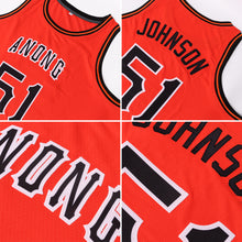 Charger l'image dans la galerie, Custom Orange Black-White Round Neck Rib-Knit Basketball Jersey