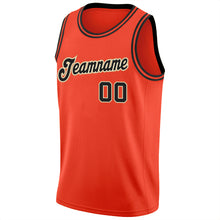 Charger l'image dans la galerie, Custom Orange Black-Cream Round Neck Rib-Knit Basketball Jersey