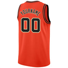 Charger l'image dans la galerie, Custom Orange Black-Cream Round Neck Rib-Knit Basketball Jersey