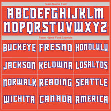 Load image into Gallery viewer, Custom Stitched Orange White-Purple Sports Pullover Sweatshirt Hoodie