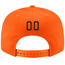Загрузить изображение в средство просмотра галереи, Custom Orange Black-Old Gold Stitched Adjustable Snapback Hat