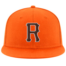 Load image into Gallery viewer, Custom Orange Brown-White Stitched Adjustable Snapback Hat