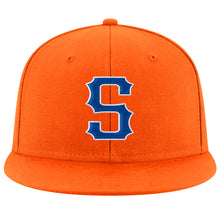 Загрузить изображение в средство просмотра галереи, Custom Orange Royal-White Stitched Adjustable Snapback Hat