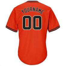 Laden Sie das Bild in den Galerie-Viewer, Custom Orange Black-Old Gold Authentic Throwback Rib-Knit Baseball Jersey Shirt