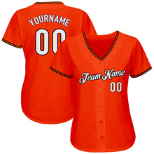 Load image into Gallery viewer, Custom Orange White-Black Authentic Baseball Jersey