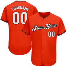 Load image into Gallery viewer, Custom Orange White-Black Authentic Baseball Jersey