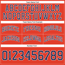 Load image into Gallery viewer, Custom Orange Navy-White Authentic Throwback Basketball Shorts