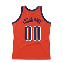 Загрузить изображение в средство просмотра галереи, Custom Orange Navy-White Authentic Throwback Basketball Jersey