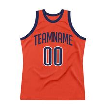 Загрузить изображение в средство просмотра галереи, Custom Orange Navy-White Authentic Throwback Basketball Jersey