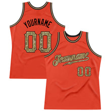 Charger l'image dans la galerie, Custom Orange Camo-Old Gold Authentic Throwback Basketball Jersey