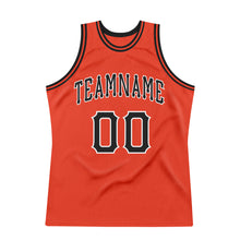 Load image into Gallery viewer, Custom Orange Black-White Authentic Throwback Basketball Jersey