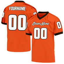 Load image into Gallery viewer, Custom Orange White-Brown Mesh Authentic Throwback Football Jersey