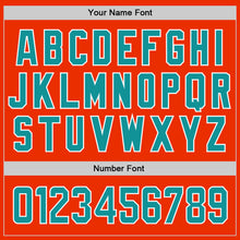 Load image into Gallery viewer, Custom Orange Teal-White Authentic Baseball Jersey