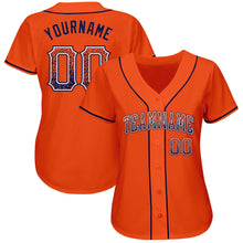 Load image into Gallery viewer, Custom Orange Navy-White Authentic Drift Fashion Baseball Jersey