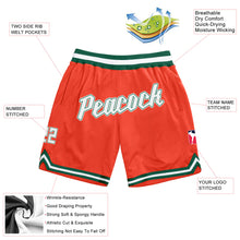 Load image into Gallery viewer, Custom Orange White-Hunter Green Authentic Throwback Basketball Shorts