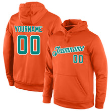 Load image into Gallery viewer, Custom Stitched Orange Aqua-White Sports Pullover Sweatshirt Hoodie