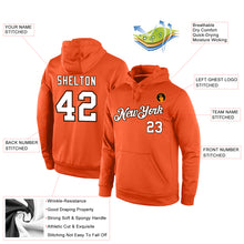 Load image into Gallery viewer, Custom Stitched Orange White-Brown Sports Pullover Sweatshirt Hoodie