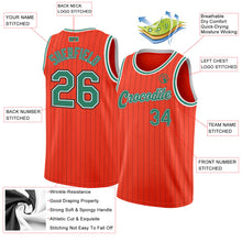 Charger l'image dans la galerie, Custom Orange Black Pinstripe Kelly Green-White Authentic Basketball Jersey