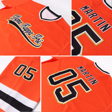 Charger l'image dans la galerie, Custom Orange Black-Old Gold Hockey Jersey