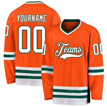 Charger l'image dans la galerie, Custom Orange White-Green Hockey Jersey