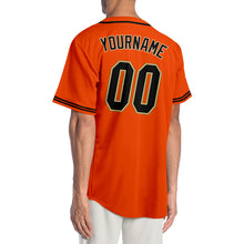 Load image into Gallery viewer, Custom Orange Black-Old Gold Authentic Baseball Jersey