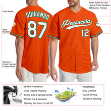 Load image into Gallery viewer, Custom Orange White-Kelly Green Authentic Baseball Jersey