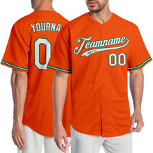 Load image into Gallery viewer, Custom Orange White-Kelly Green Authentic Baseball Jersey