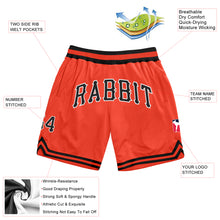Laden Sie das Bild in den Galerie-Viewer, Custom Orange Black-White Authentic Throwback Basketball Shorts