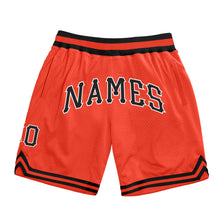 Laden Sie das Bild in den Galerie-Viewer, Custom Orange Black-White Authentic Throwback Basketball Shorts
