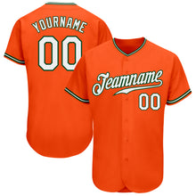 Load image into Gallery viewer, Custom Orange White-Green Authentic Baseball Jersey