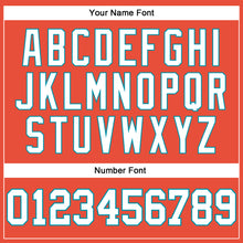 Load image into Gallery viewer, Custom Orange White-Teal Authentic Throwback Basketball Jersey