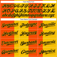 Load image into Gallery viewer, Custom Orange Black-Gold 3D Pattern Design Coconut Trees Authentic Baseball Jersey