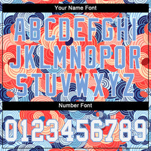 Загрузить изображение в средство просмотра галереи, Custom Orange White-Light Blue 3D Pattern Design Flowers Authentic Baseball Jersey