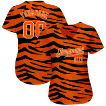 Charger l'image dans la galerie, Custom Orange Orange-Black 3D Pattern Design Tiger Authentic Baseball Jersey