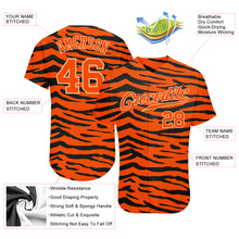 Charger l'image dans la galerie, Custom Orange Orange-Black 3D Pattern Design Tiger Authentic Baseball Jersey