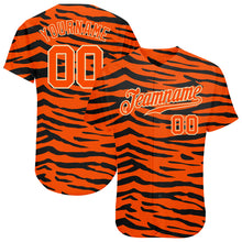 Charger l'image dans la galerie, Custom Orange Orange-Black 3D Pattern Design Tiger Authentic Baseball Jersey