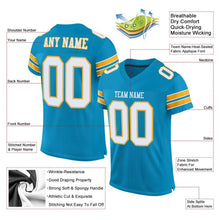 Charger l'image dans la galerie, Custom Panther Blue White-Gold Mesh Authentic Football Jersey