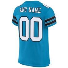 Load image into Gallery viewer, Custom Panther Blue White-Black Mesh Authentic Football Jersey