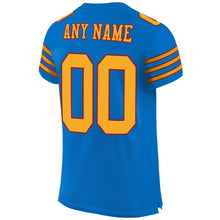 Charger l'image dans la galerie, Custom Panther Blue Gold-Red Mesh Authentic Football Jersey